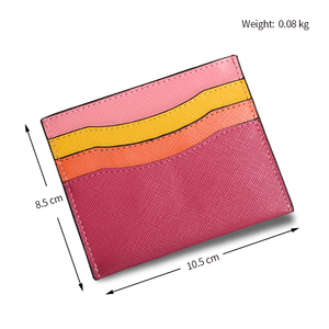 <span class=keywords><strong>Petit</strong></span> portefeuille <span class=keywords><strong>porte</strong></span>-cartes en cuir de luxe pour femmes Style multicolore à la mode avec logo personnalisé Joli sac pour femmes pour cartes de crédit - Product Image 3