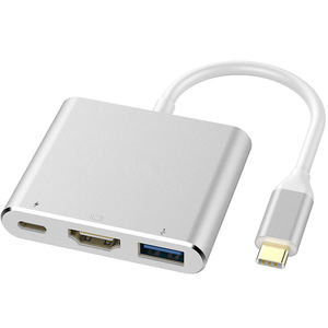 Kabel adaptor pengisi daya Multiport, Hub USB tipe-c <span class=keywords><strong>3</strong></span>.1 ke HDMI USB3.0 4K Tipe C PD perempuan, kabel adaptor pengisi daya Multiport <span class=keywords><strong>3</strong></span> dalam 1 - Product Image 1