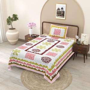 Parure de lit en coton 300 fils, motif végétal très demandé, personnalisable, drap plat imprimé, 1 housse de coussin, écoresponsable - Product Image 2