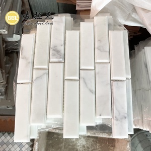 Hiện đại calacatta bằng đá cẩm thạch trắng tàu điện ngầm gạch 10mm Độ dày sàn gỗ tính năng cho nội thất nhà phòng tắm tường khách sạn trang trí nội thất đồ họa - Product Image 4