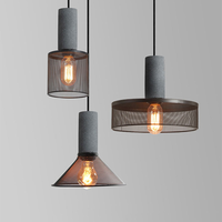 Lustre suspendu LED E27 moderne en ciment et fer, style nordique, pour îlot de cuisine, salon, villa, restaurant