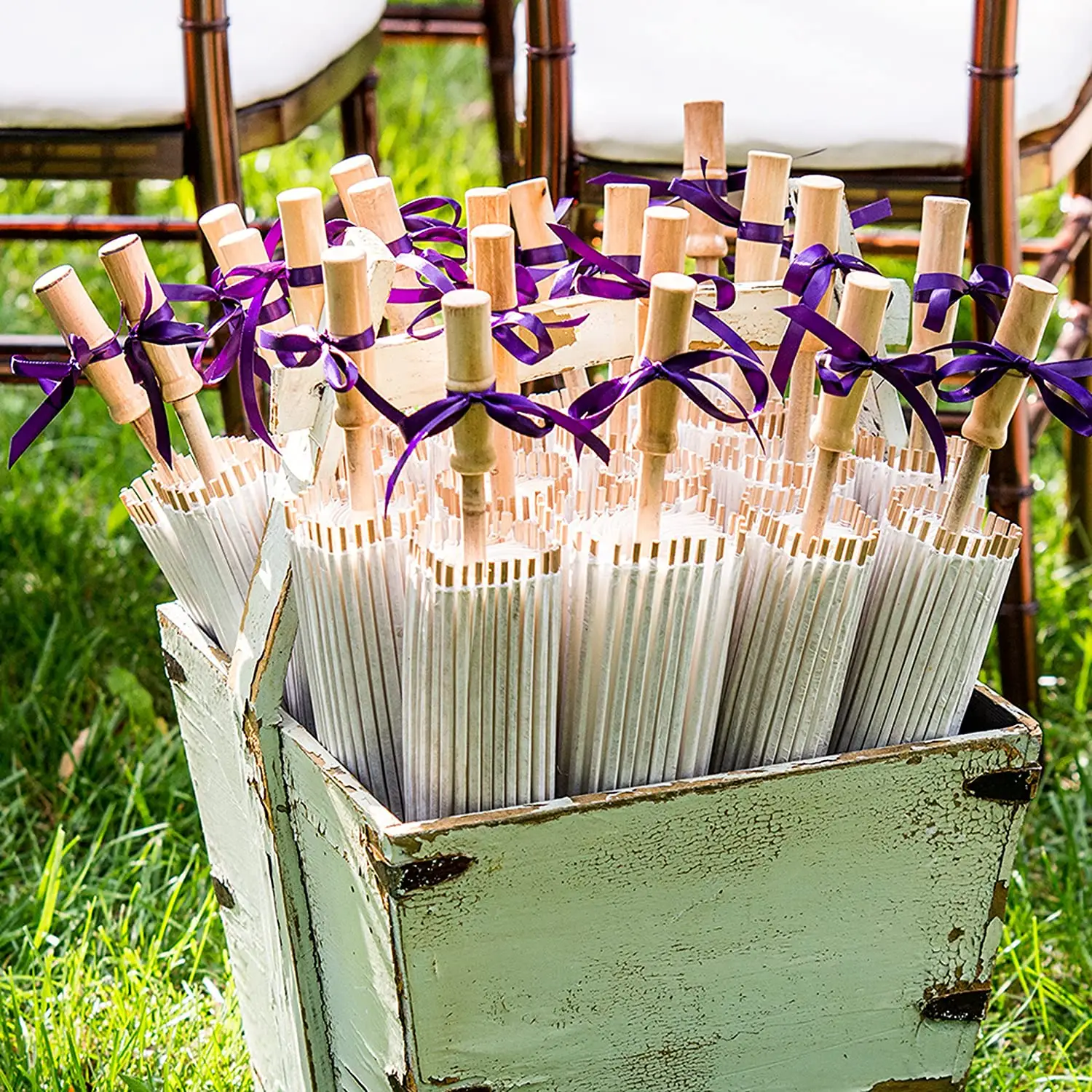 סיני נייר מטריות לבן DIY מטריית צילום אבזרי נייר מטריות לחתונה
