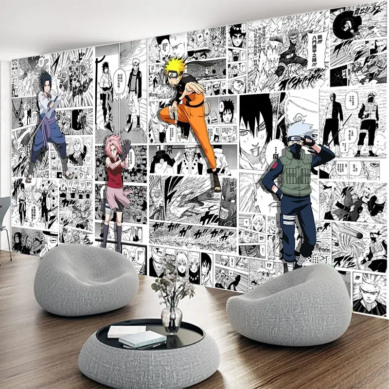 Papel tapiz de anime japonés Ninja 5d, diseño de papel de pared para sala de estar