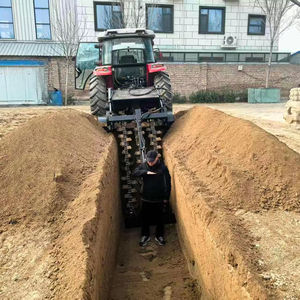 Trancheuse à chaîne montée sur tracteur <span class=keywords><strong>de</strong></span> 1,5 m <span class=keywords><strong>de</strong></span> large et 1,8 m <span class=keywords><strong>de</strong></span> profondeur, largeur <span class=keywords><strong>de</strong></span> tranchée <span class=keywords><strong>de</strong></span> 25/40/50/60/80/150 cm pour fermes, vergers et travaux <span class=keywords><strong>de</strong></span> construction - Product Image 1
