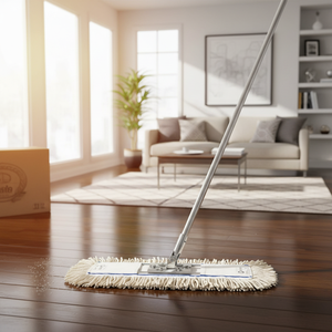 MOP LISCIO IN COTONE MASTER 12x80 cm con TELAIO IN METALLO (scatola da 12 pz) ALTA QUALITÀ E LUNGA DURATA - Product Image 3