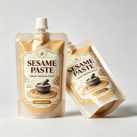 Pochette personnalisée transparente en plastique avec bec verseur pour ketchup, sachet de sauce, emballage alimentaire de qualité supérieure en gros