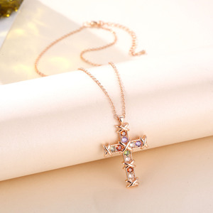 Perles de zircon colorées, collier en bambou neutre, design <span class=keywords><strong>Liki</strong></span>, style Instagram, colliers raffinés - Product Image 4
