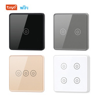 Interruptor Táctil Inteligente de Pared de 3 Ganglios Tuya WiFi Mesh, Panel de Control Inteligente Universal para Iluminación del Hogar con Cable Neutro