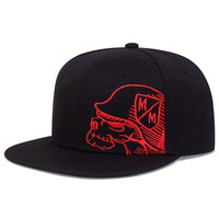 Topi Snapback Hip Hop Modis Gaya Adjustable, Bordir, untuk Tarian Jalanan, Aktivitas Luar Ruangan, Bahan Poplin Anti Air