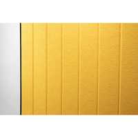 Panneau mural en V rainuré beige en fibre de polyester, panneau acoustique décoratif pour revêtement mural intérieur de bureau