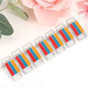Cordón de Metal de aleación de zinc, diseño personalizado, forma rectangular, Charms para zapatillas - Product Image 6