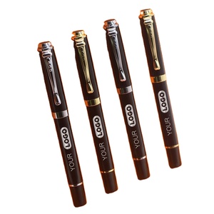 <b>Gold</b> Tip Ballpoint <b>Pen</b> Metal Black 1.0mm Writing Width UV Printing-Wholesale Custom Printed Logo Luxury Business Gift - Product Image 1