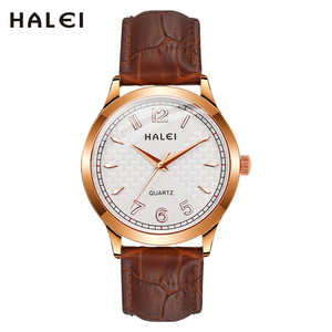 Montre à quartz pour homme HALEI, bracelet en cuir, affichage analogique, style professionnel élégant, étanche 3 ATM, mouvement japonais - Product Image 4