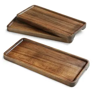 Wholesaler Wood Serving Tray Small Wooden Tray Rectangle Wood Tray for Bathroom