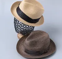 싼 주문 여름 망 중절모 모자 넓은 테두리 밀짚 모자 롤업 비치 여름 중산모 디자이너 마이클 잭슨 모자 멕시코