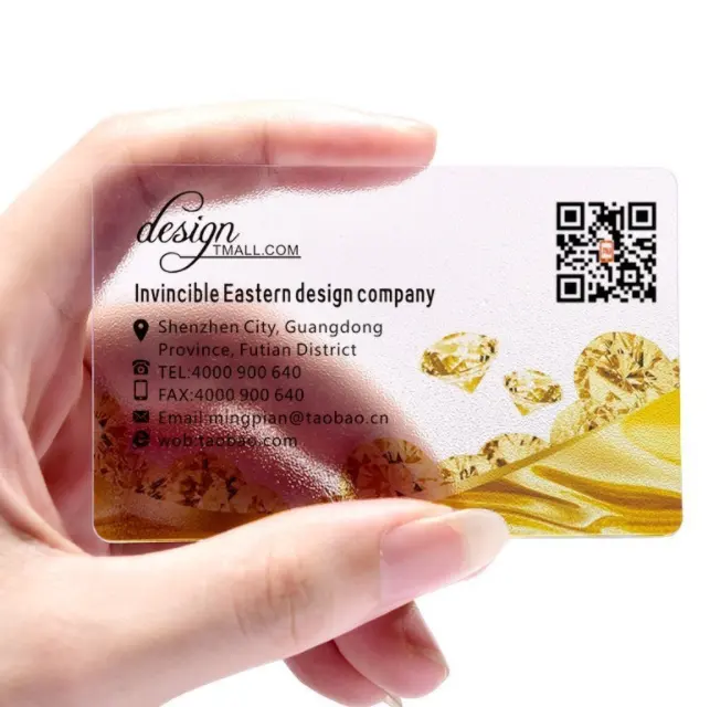 סיטונאי ייחודי עסקי כרטיסי קידום מכירות שקוף פלסטיק עסקים שירות כרטיס