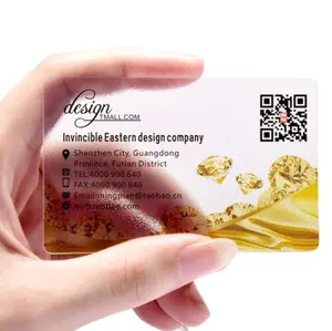 Toptan benzersiz iş kartları promosyon şeffaf plastik iş servis kartı