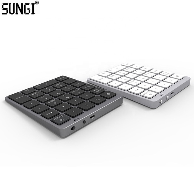 Rechargeable BT Wireless Slim Numeric Keypad Portable External Numpad Keyboard Compatible for MacBook Air/Pro Android Laptop