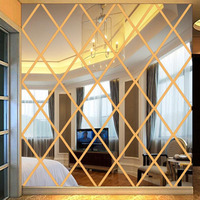 Autocollant mural en miroir acrylique en forme de triangle 3D |   DIY amovible à coller et à décoller pour la décoration d'hôtel/maison