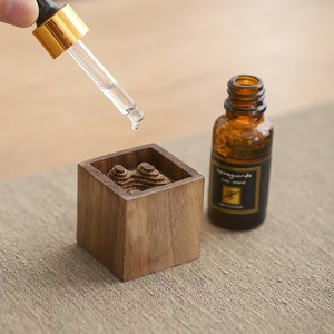 Wooden <b>Diffuser</b> Natural Wood Color <b>Portable</b> Car Home Fragrance Holder Essential Oil Stone Aromatherapy Without Electricity - Product Image 4