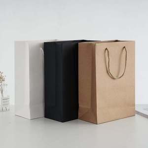 Custom Printed Your Own Logo Fashionable White Brown Art <b>Paper</b> Recyclable 90gsm-300gsm <b>Thickness</b> Supermarket Promotion <b>Paper</b> Bag - Product Image 3