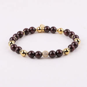 Nouveau bracelet élastique en pierres précieuses naturelles, perles de pierres précieuses, perles de CZ pavées, design personnalisé, 6 mm, JBS12537 - Product Image 3