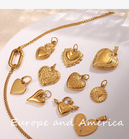 Pendentif en acier inoxydable personnalisé BJG0618N avec zircon, plaqué or 18 carats, pour la fabrication de bracelets, breloque DIY