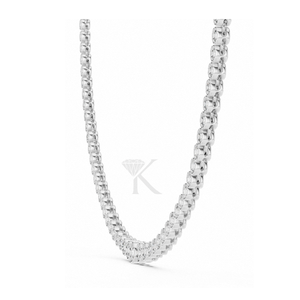 Collier tennis serti de diamants en or massif 14 carats, ras-de-cou moderne en or 14K avec diamants de laboratoire ronds, bijoux fins - Product Image 4