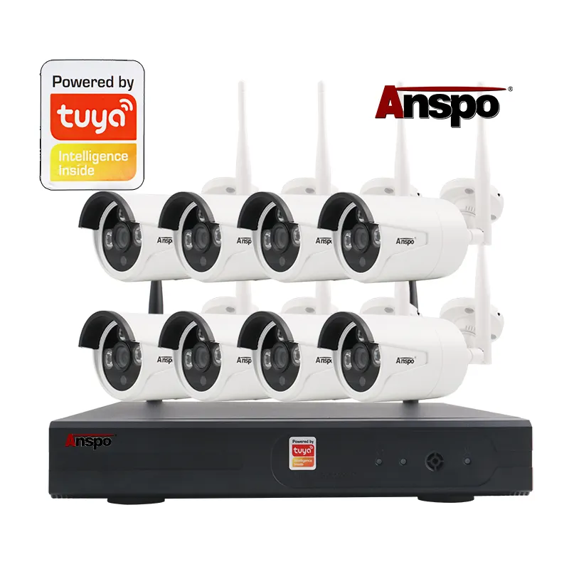 TUYA NVR 8CH CCTV System Wireless 1080P NVR HD 2.0MP Outdoor Infrared Wifi Security camera system tuya camera