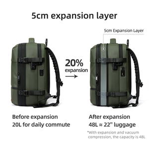 Zaino da Viaggio Espandibile Salvaspazio con Lucchetto TSA, Zaino Antifurto per Viaggi d'Affari, Borsa Ermetica con Compressione Sottovuoto - Product Image 2