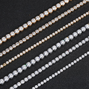 ヒップホップスタイル ステンレス製 フルダイヤモンドAAAジルコン テニスブレスレット ユニセックス 防水・変色防止ジュエリー - Product Image 3