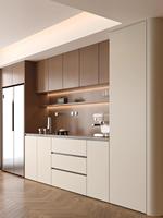 Buffet minimaliste nordique en bois massif sur mesure avec éclairage LED pour salon, directement de l'usine