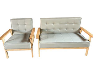 工場供給 2024年 天然木フレーム 3人掛けチェスターフィールドソファセット モダンデザインスタイル コーナーリビングルーム収納 PU - Product Image 5