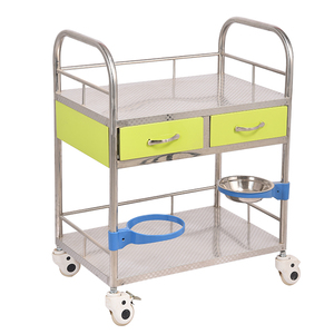 Best Price Hospital Furniture Cheap Stainless Steel Medical Clinic Waste Cleaning <strong>Trolley</strong> - Product Image 5
