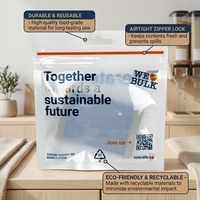 Gravure Printed Eco-Friendly Transparent Frosted PE Plastic Moisture Proof Three Side Seal Mylar Zipper Top Food Packaging Bags