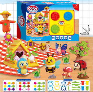 Ensemble de moules à pâte à <span class=keywords><strong>modeler</strong></span> en plastique sur le thème des enfants, motifs de dessins animés, argile à <span class=keywords><strong>modeler</strong></span>, 4 couleurs, jouet éducatif pour la motricité fine et le jeu d'imitation - Product Image 4