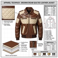 Blouson Aviateur Homme en Cuir de Veau Matelassé Multi-Poches OEM pour Extérieur, avec Passepoil Contrastant Vertical au Dos et Ourlet Côtelé – Vêtement d'extérieur Personnalisé