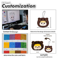 Produsen Dompet Koin Boneka Plush Custom OEM, Kantong Mainan Lucu Kartun dengan Resleting, Tas Penyimpanan untuk Gantungan Kunci, Hadiah, MOQ Rendah