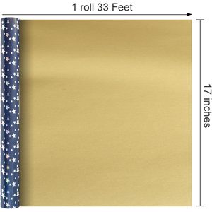 Holographic Star Blue <b>Wrapping</b> <b>Paper</b> 17 In X 32.8 Ft Double Side Metallized For Multiple Occasions - Product Image 5