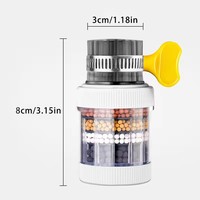 Filtre purificateur d'eau universel pour robinet de cuisine à 6 couches en plastique, économiseur d'eau, aérateur, filtration au charbon actif, pommeau de douche