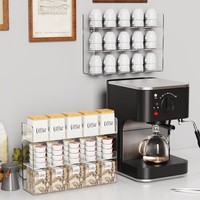 Organisateur de sachets de thé mural en acrylique transparent à 3 niveaux, support de rangement pour sachets de thé pour la cuisine, le garde-manger, l'armoire