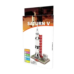 Jouet de fusée spatiale en mousse, modèle Saturn 5, en papier, pour enfants, bricolage, 52 pièces