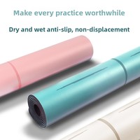 Natürliche PU-Yogamatte mit Ausrichtungslinie, Doppelschichtig, Rutschfest, Schweißresistent, Umweltfreundlicher Gummi für Yoga