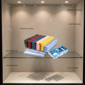 Boîte d'emballage en papier pour bijoux personnalisée et bon marché, pendentif de collier rose pour filles, boîte à montre en carton avec vernis et ruban recyclable - Product Image 3