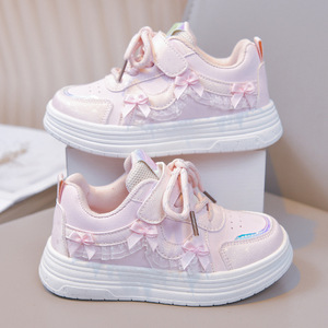 รองเท้าผ้าใบเด็กผู้หญิงแบบสวม รุ่นใหม่ ฤดูใบไม้ผลิ 2026 ระบายอากาศได้ดี สวมใส่สบาย น้ำหนักเบา หนังแท้ นุ่ม - Product Image 4