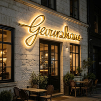 Enseigne LED extérieure pour entreprise, logo de restaurant, enseigne en acrylique étanche, panneau métallique, lettres en relief rétroéclairées