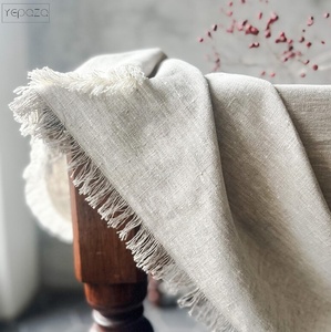 <span class=keywords><strong>Tovaglia</strong></span> in <span class=keywords><strong>Lino</strong></span> <span class=keywords><strong>Grezzo</strong></span> Grigio Melange con Frange, Elegante <span class=keywords><strong>Tovaglia</strong></span> Pesante in <span class=keywords><strong>Lino</strong></span> Stile Rustico - Product Image 2