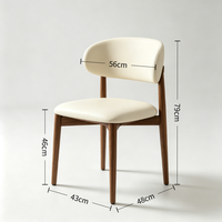 Ensemble table et chaises de salle à manger Tenghang en pierre frittée style crème et bois de frêne, durable, sûr, coins arrondis, polyvalent, mobilier multi-scènes