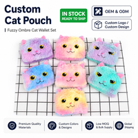 Kawaii Factory New Plush Kitten Coin Purse Cute Small Item Storage Bag for Students and Small Gifts Laser Color Low quantité minimale de commande