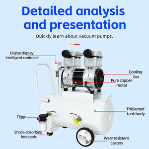Pompe à vide sans huile 300L/min -91KPa 220V 1500W, ensemble de pompe à air industrielle, compresseur d'air avec tête de pompe et réservoir d'air de 40L - Product Image 4